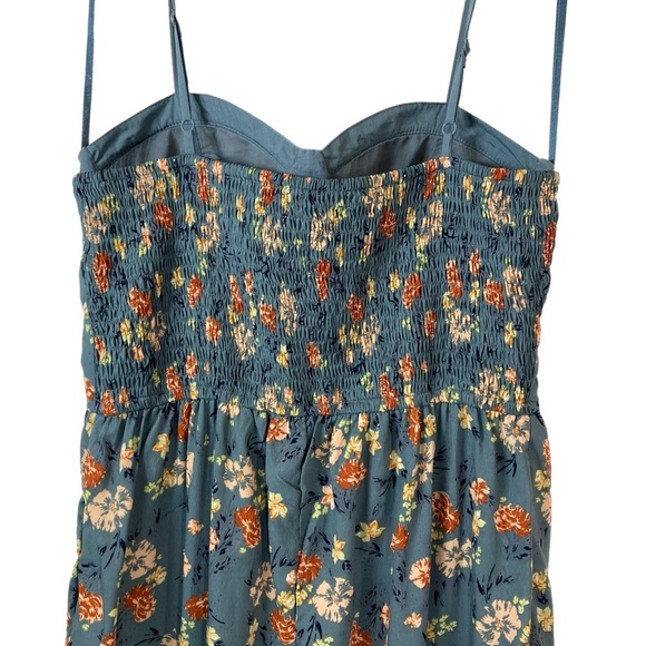 B.O.G. Collective sleeveless sweetheart bodice floral print on teal jumpsuit - Picture 4 of 6